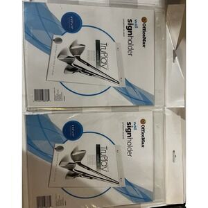 2 Wall Mount Sign Holders 8.5" x 11" OfficeMax Model 98378